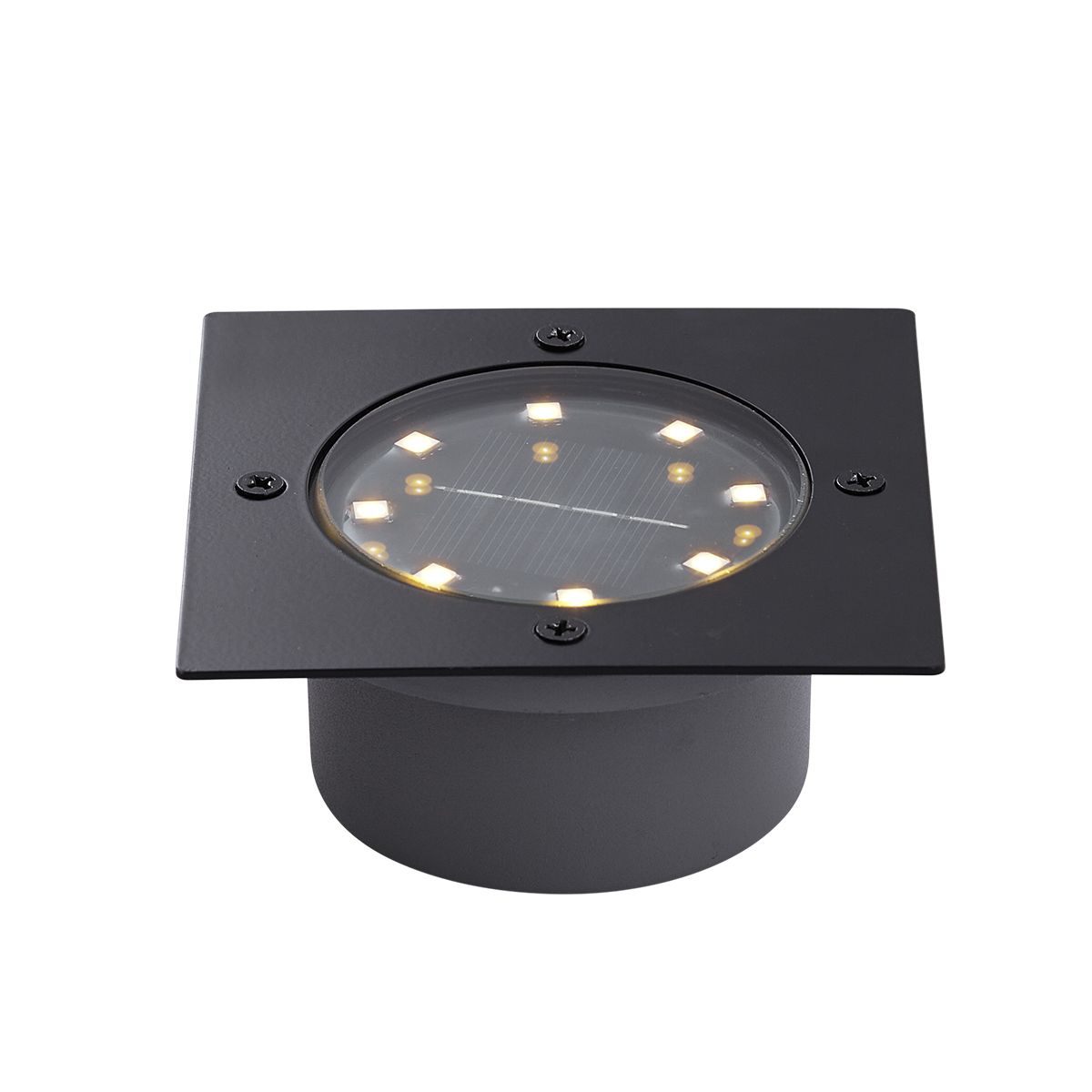 Set van 6 grondspots zwart vierkant incl. LED IP65 solar - Terry