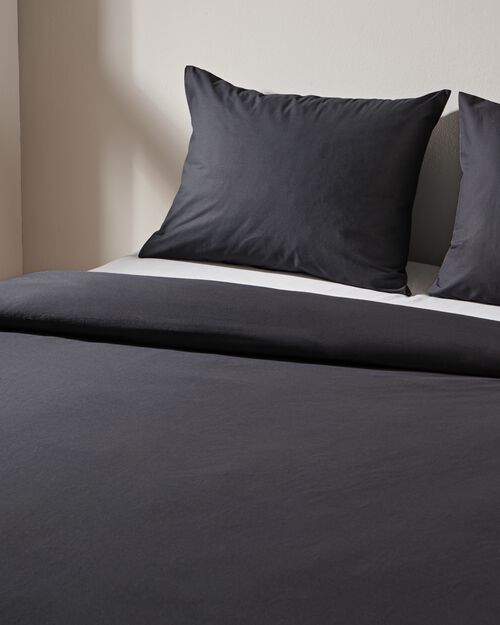 housse de couette en coton doux 140x200/220 gris foncé