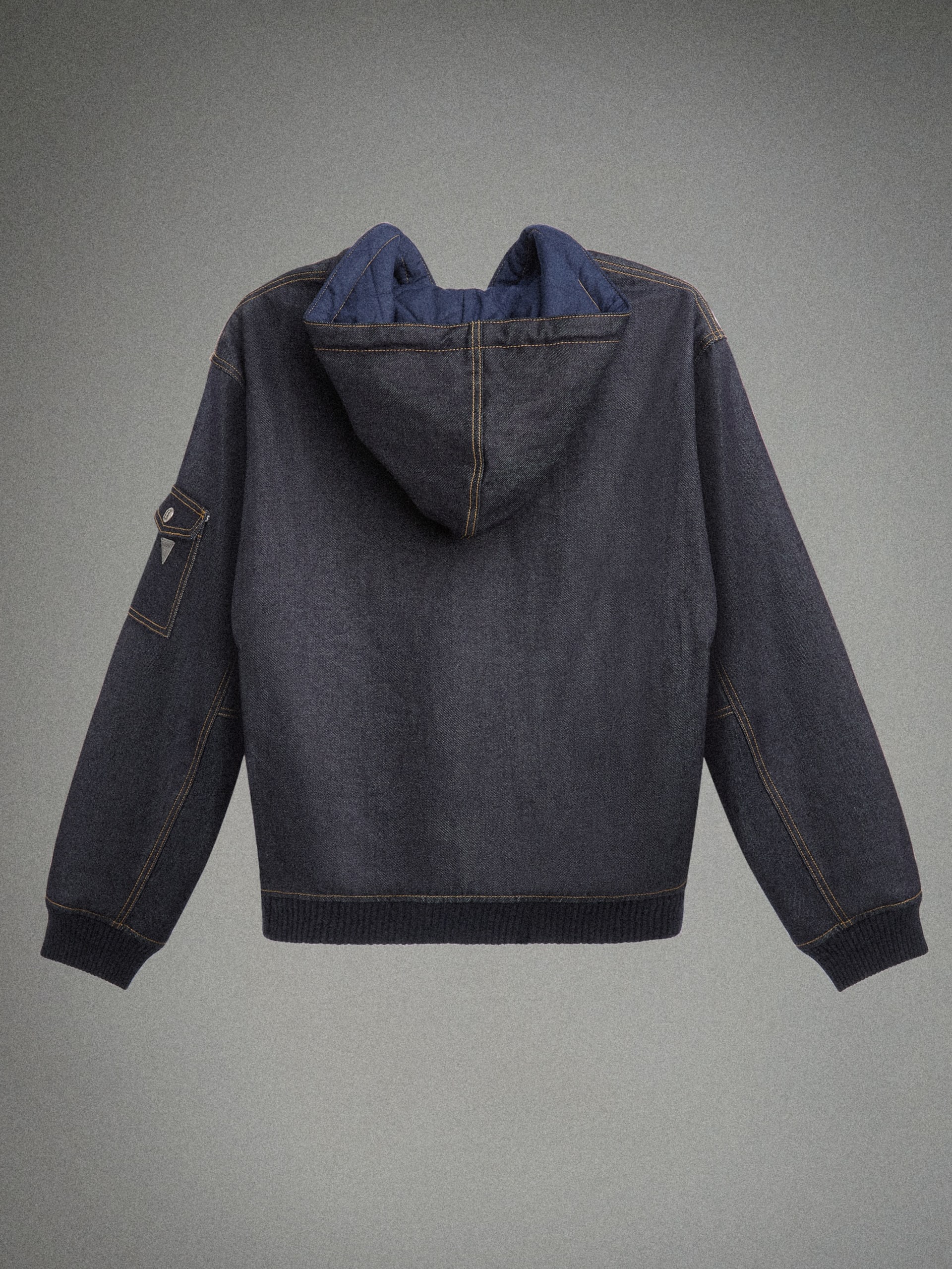 Jaqueta com capuz HARDSTONE em denim cru