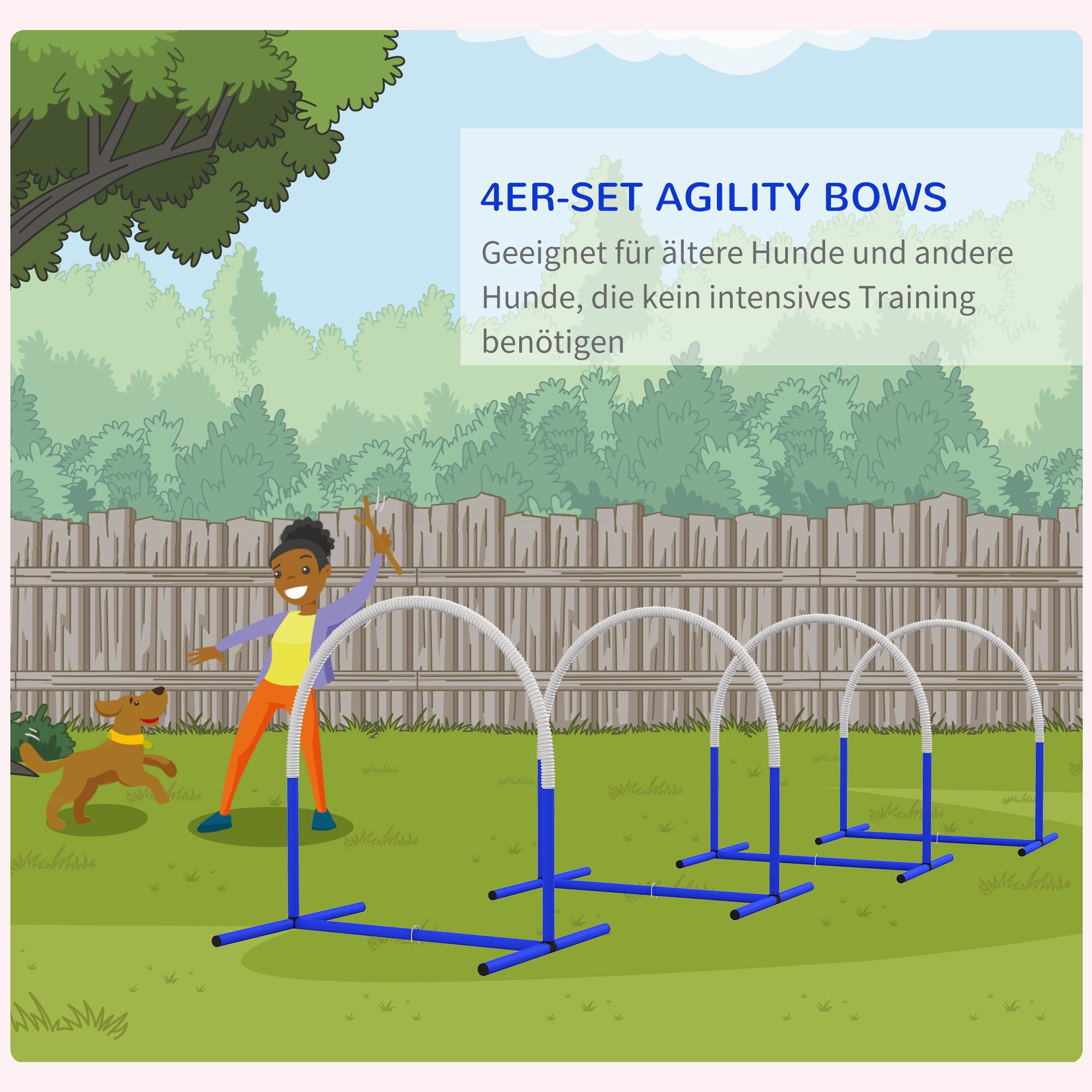 PawHut Hund Agility Set mit Tragetasche bunt 88L x 64B x 95H cm