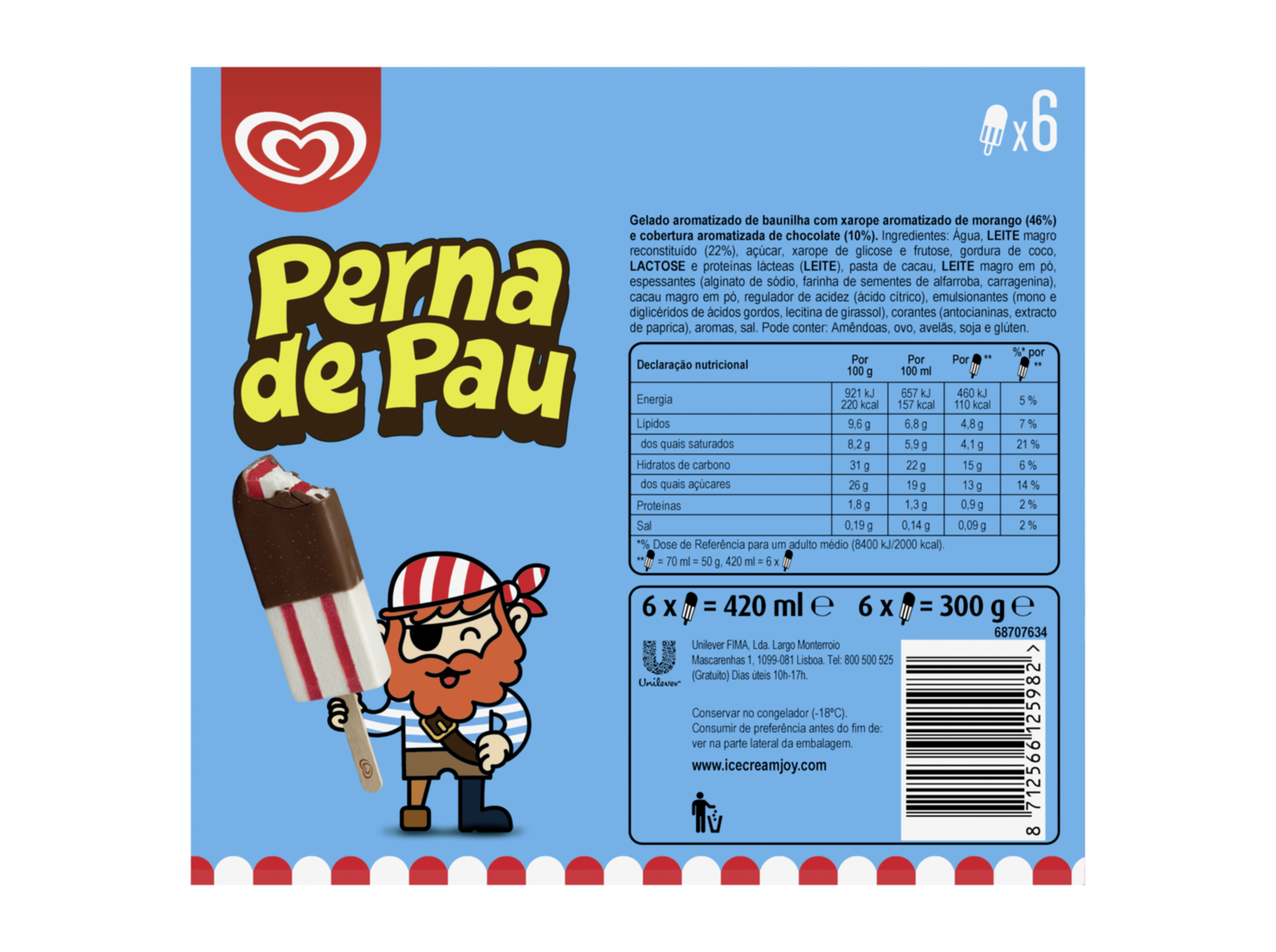 GELADO OLÁ MULTIPACK PERNA DE PAU 420ML