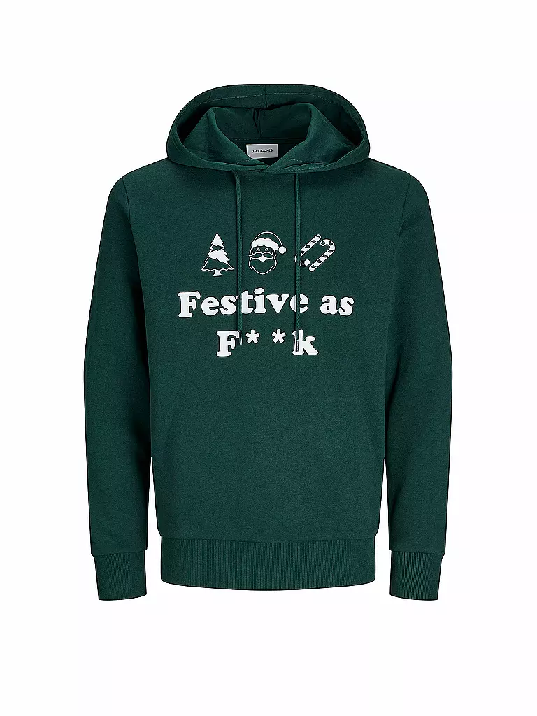 JACK & JONES Kapuzensweater - Hoodie JJXMAS  dunkelgrün