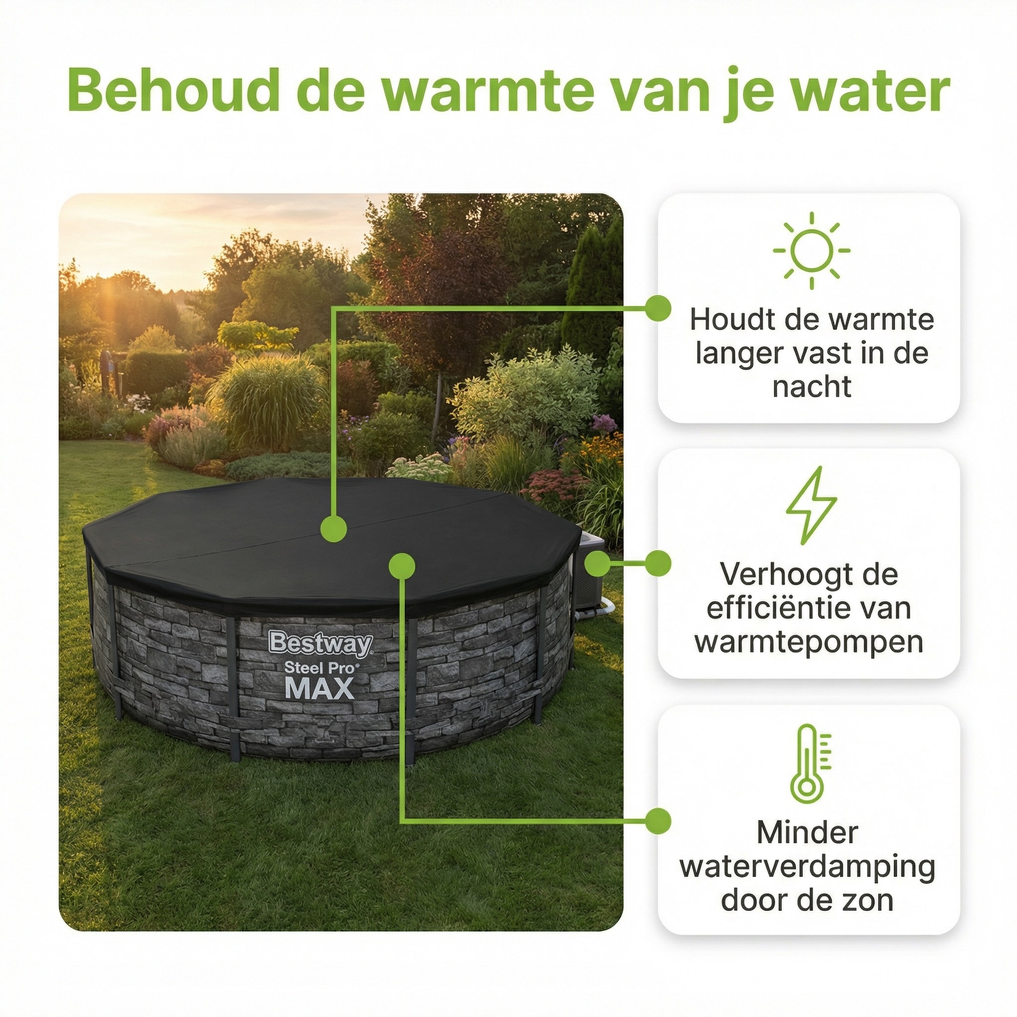 Bestway ø427 cm afdekzeil - Black