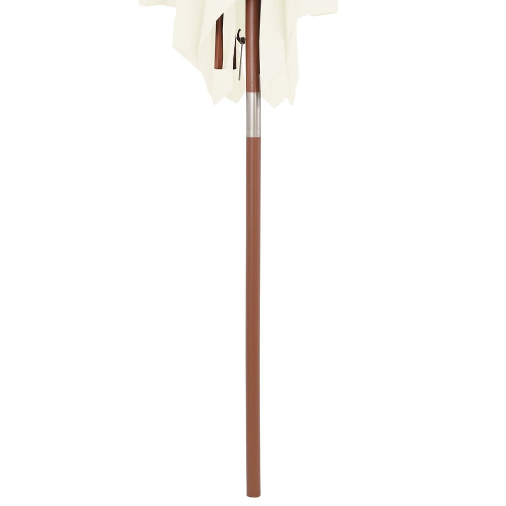 Parasol avec mât en bois 150 x 200 cm sable