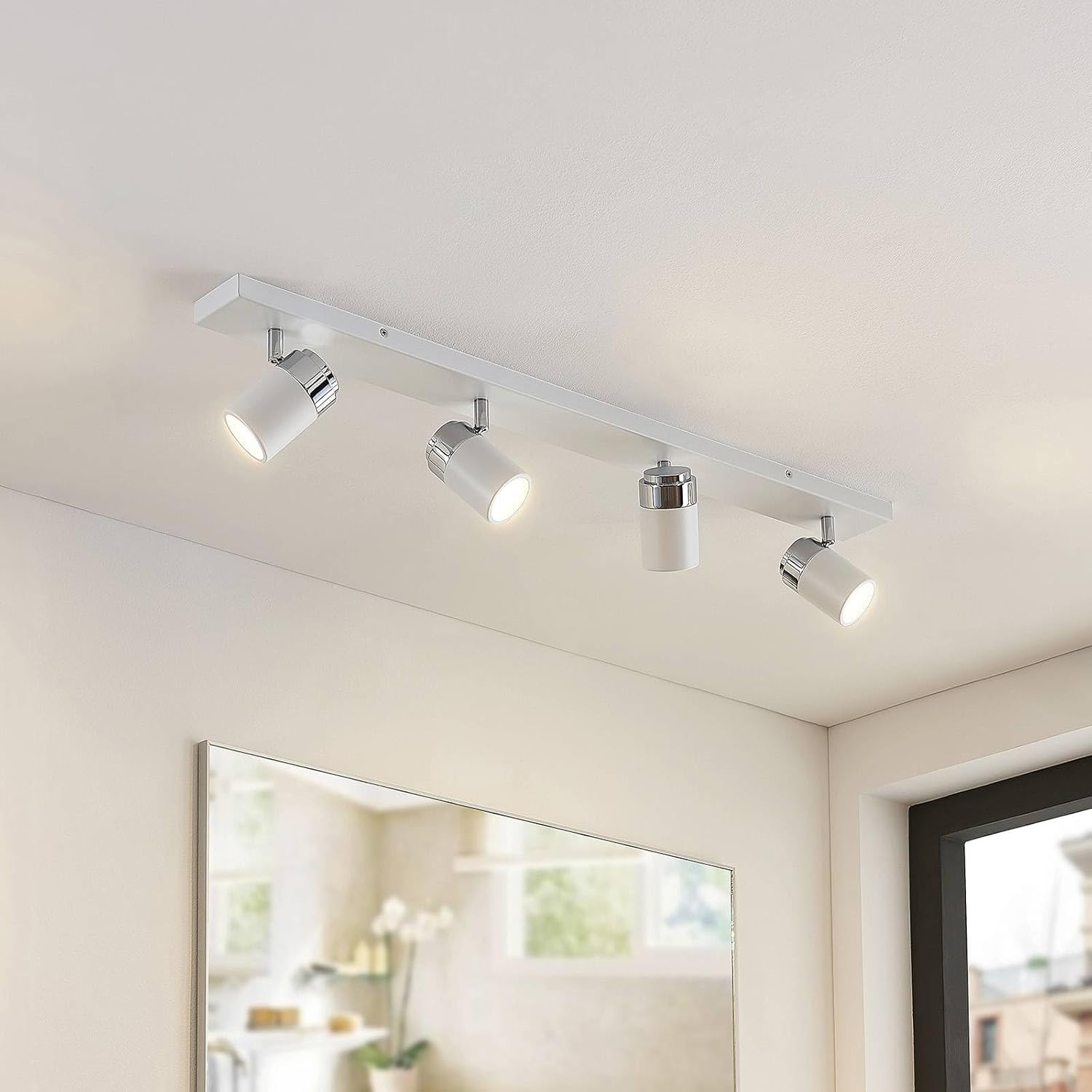 Lindby Strahler Kardo (Modern) in Weiß aus Metall (4 flammig, GU10) - Deckenlampe Deckenleuchte Lampe Spot Badezimmerleuchte