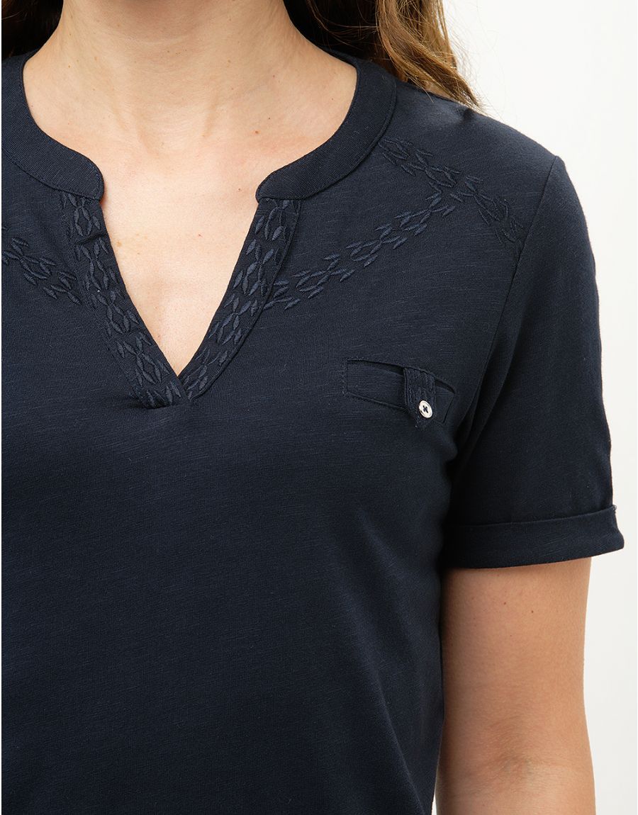 T-shirt bleu coton modal