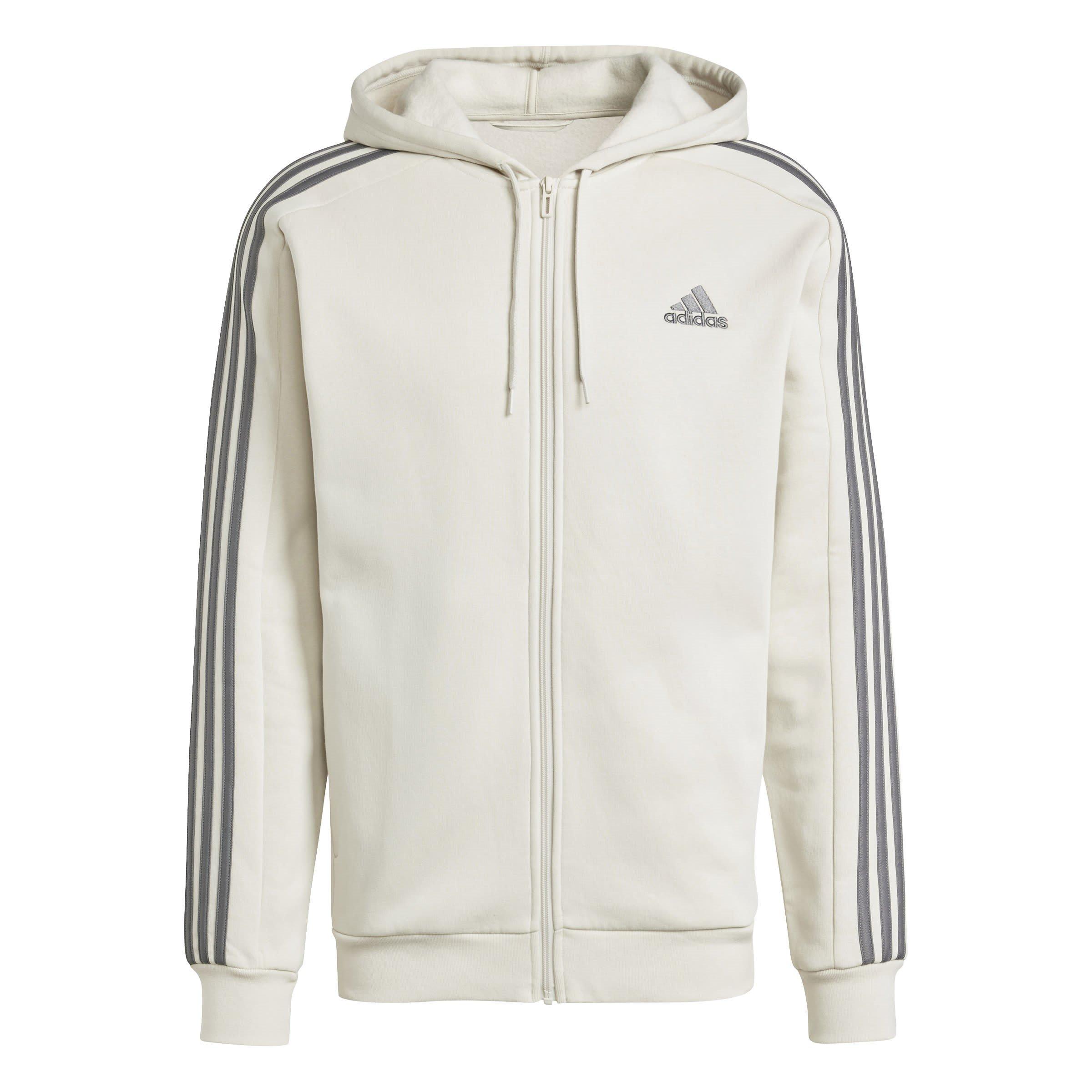 adidas Essentials Fleece 3-Stripes Full-Zip Hoodie Mens