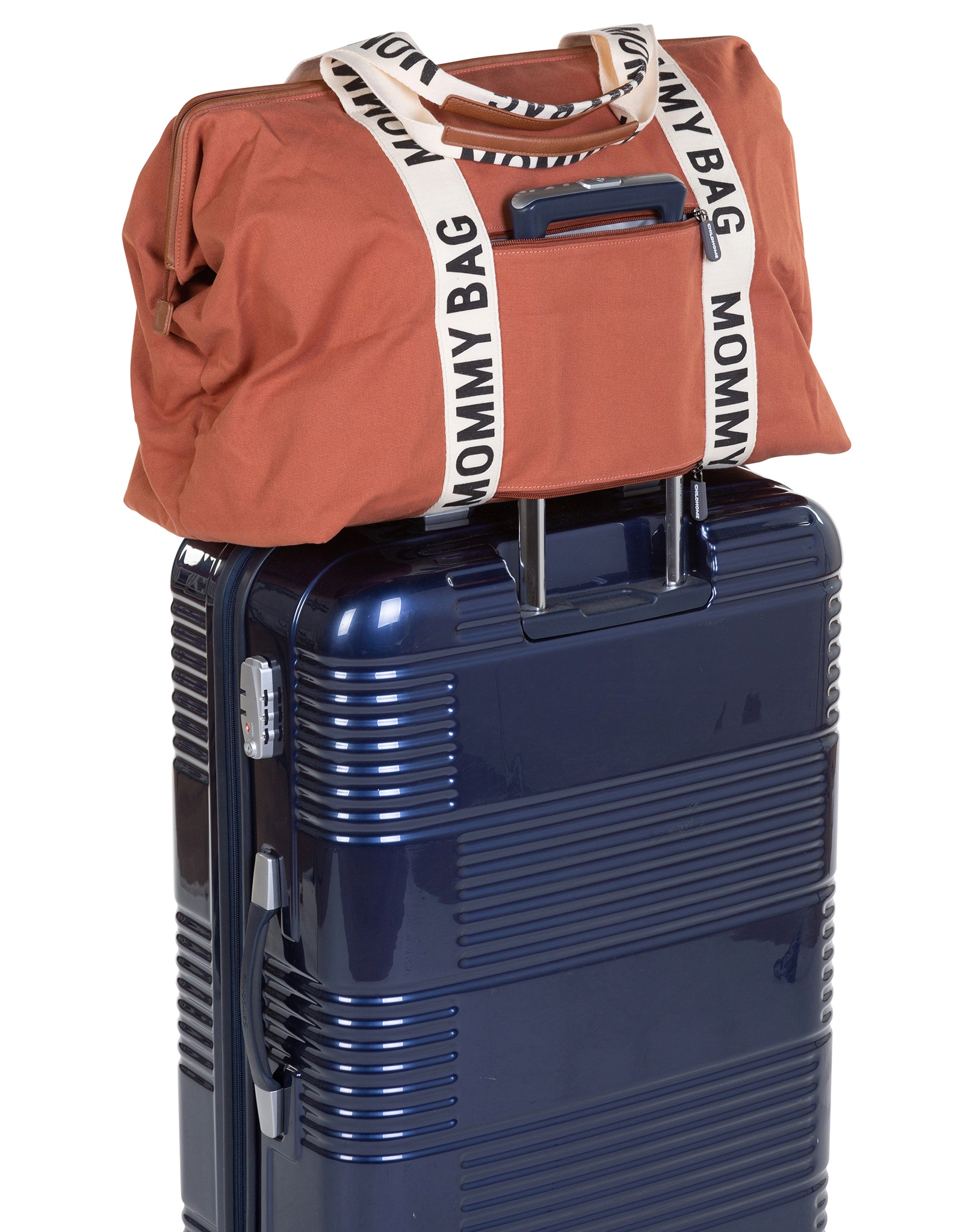 Canvas-Wickeltasche MOMMY BAG SIG (55x35x40) in terracotta