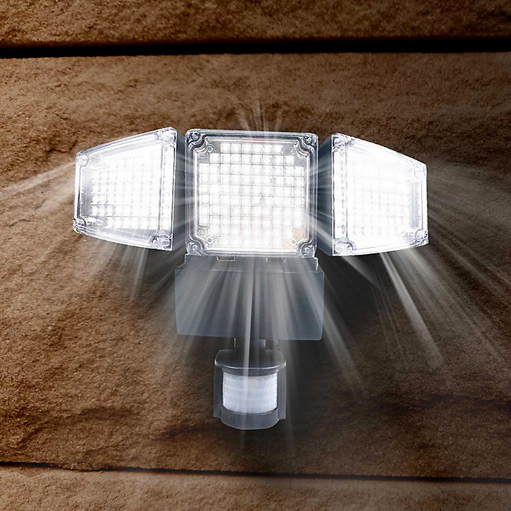 Projecteur extérieur à détection solaire Blackburn 1500lm 10W IP44 blanc froid Lumisky noir L.31 x l.22,5 x H.23