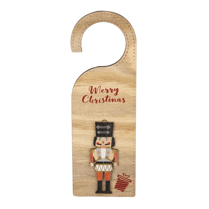 Türschild - Merry Christmas - mit Nussknacker - ca. 22 x 7,5 cm