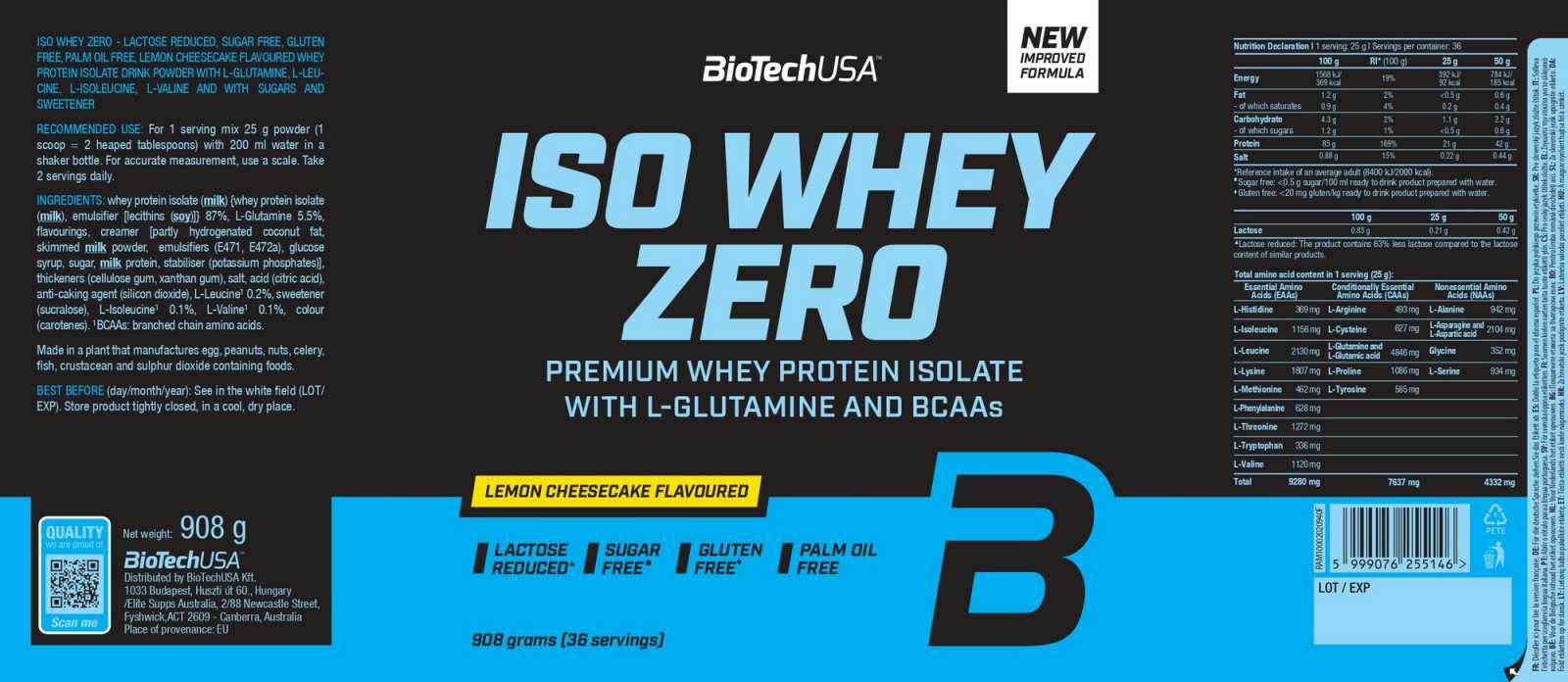 Biotech USA Iso Whey Zero 500g
