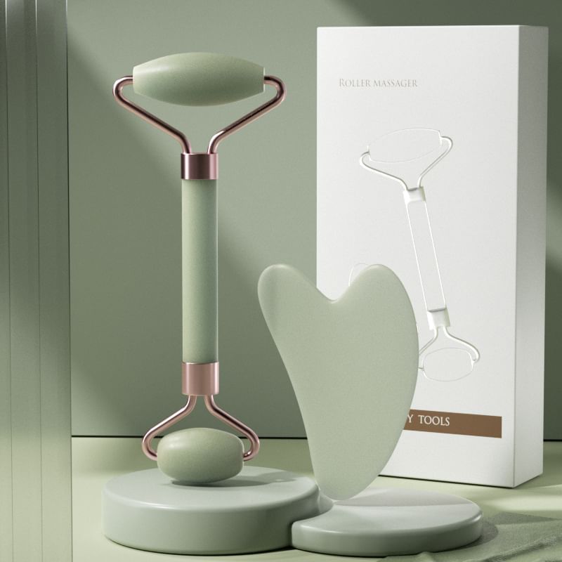 Karnemelk - Hars Gezichtsmassage Roller / Gua Sha Schraper