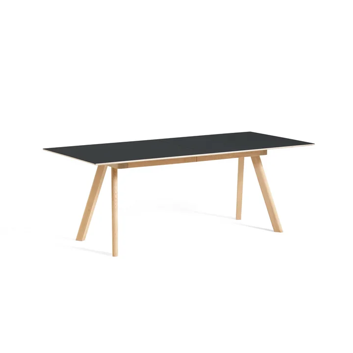 HAY - Copenhague CPH30 2.0 ausziehbarer Esstisch, 160/310 x 80 cm, Eiche matt lackiert / Linoleum schwarz
