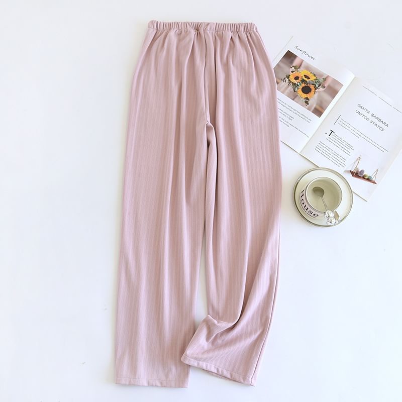 Somnus - Koppel bijpassende pyjamabroek met elastische taille en rechte pijpen (verschillende ontwerpen)