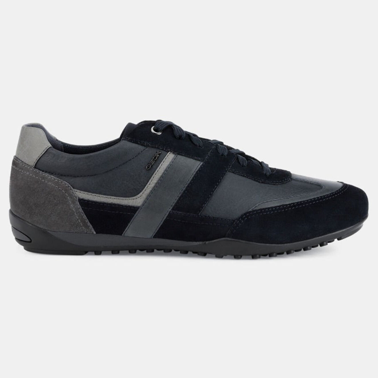 Geox Baskets en Cuir Wells bleu/gris