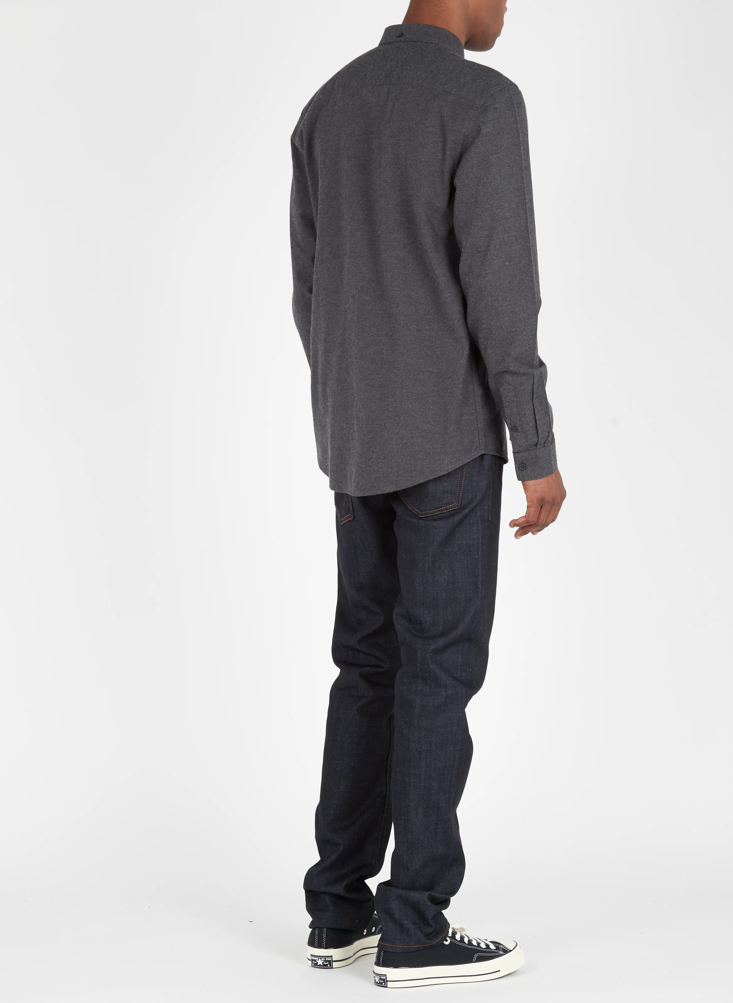 Chemise col américain regular-fit en coton | Argent