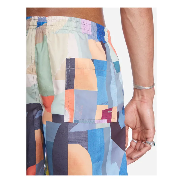 Olow Short de Bain Abstract Fibres Recyclées | Bleu