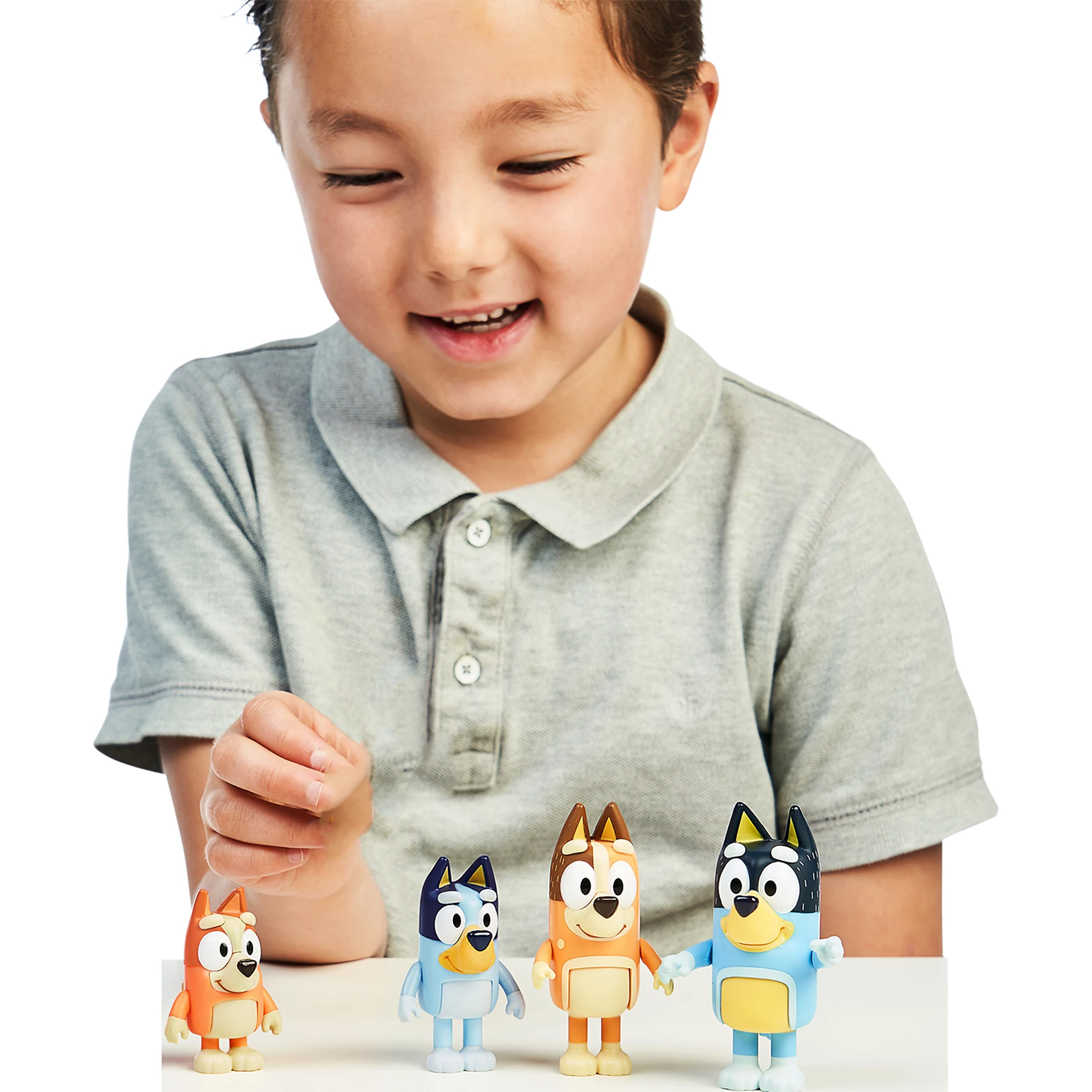 (4er Set) Bluey Familien Figuren Kinder Spielzeug Family Home Puppenhaus Zubehör (13009)