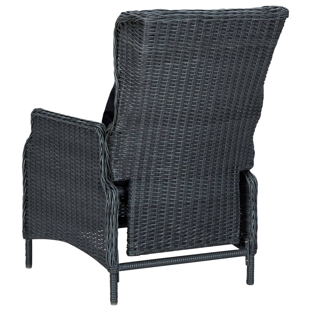 Mobilier à dîner 7 pièces avec coussins résine tressée gris foncé