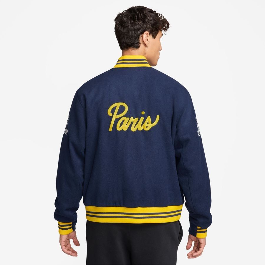 Paris Saint-Germain Veste Authentics Varsity GX Sport Essential - Bleu Marine/Jaune