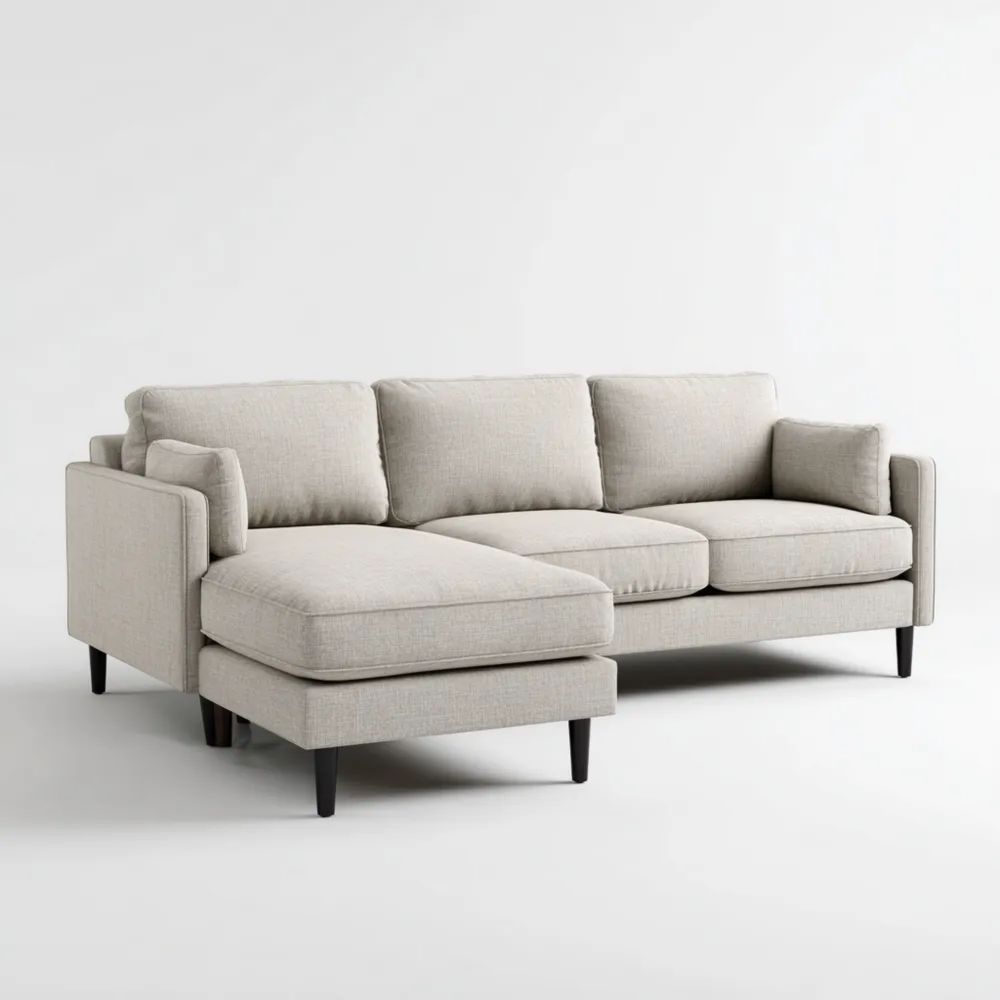 Modernes Ecksofa Stoff 230x155x85 cm – Beige