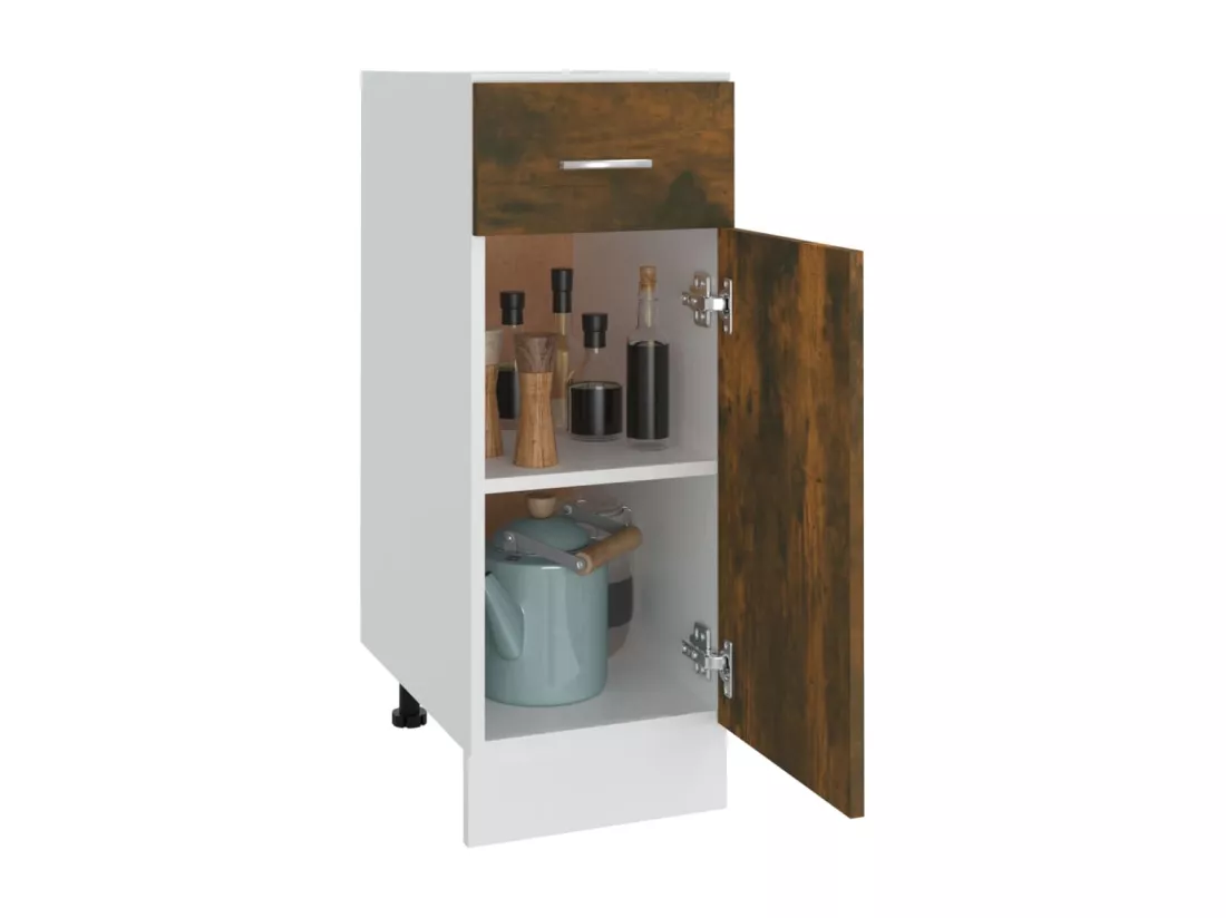 Armoire de plancher à tiroir Chêne fumé 30x46x81,5 cm