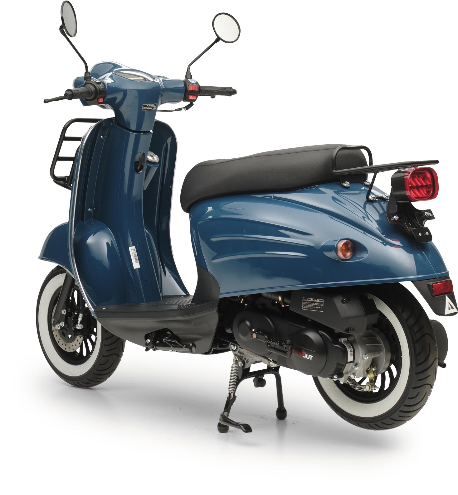 Motorroller Retro Luna Ozeanblau 50ccm 45 kmh Moped Scooter