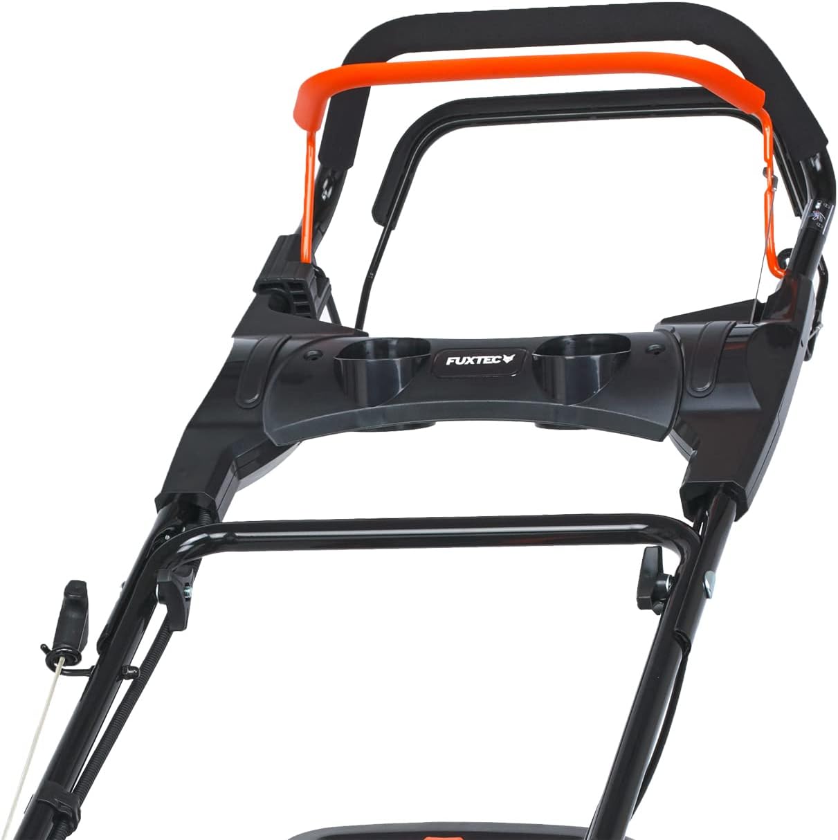FUXTEC 4in1 Benzin Rasenmäher FX-RM5170eS mit E-Start, Gartenmäher inkl. Seitenauswurf-Funktion, 51 cm Schnittbreite, 4-Takt mit Hinterradantrieb, kugelgelagerte Big Wheel Räder, 60L Grasfangkorb