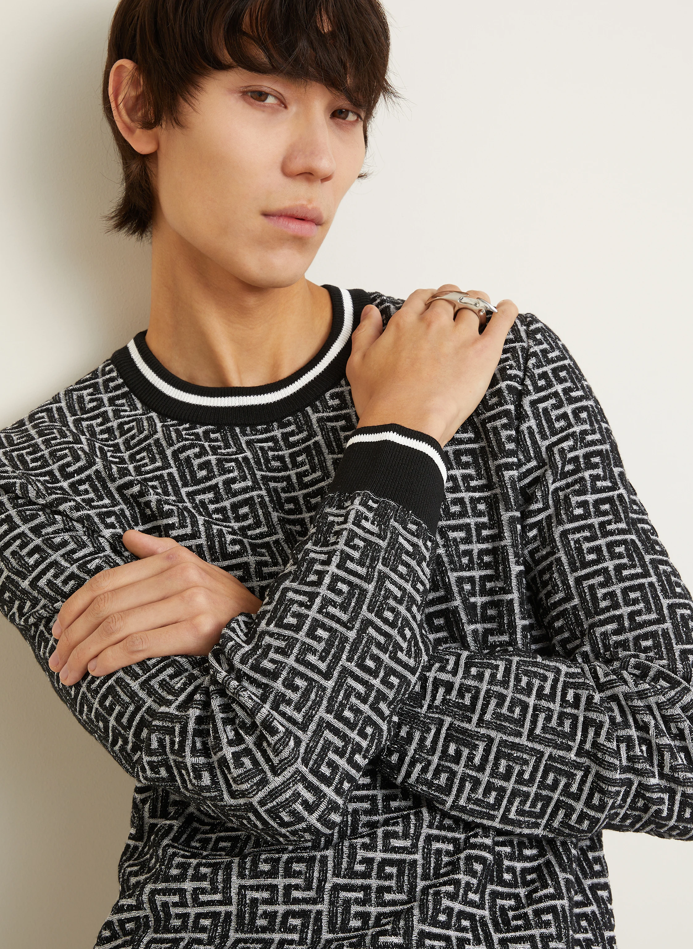 BALMAIN Pullover mit Leinen