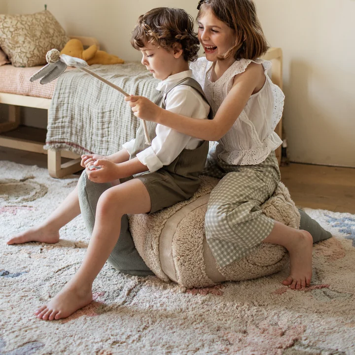 Lorena Canals - Pouf Mr. Snail, blau