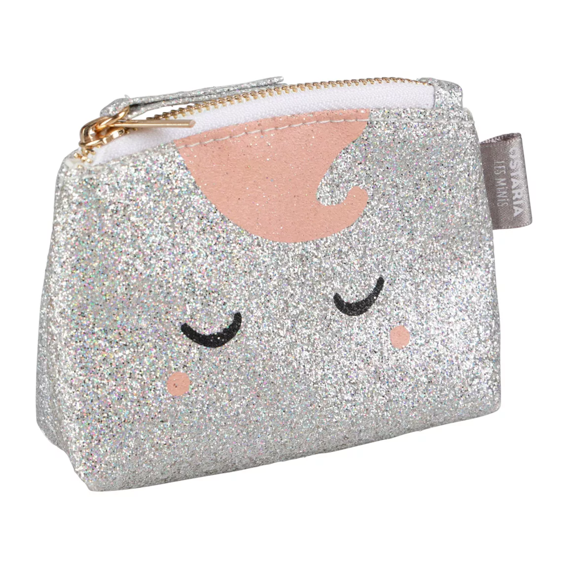 Porte monnaie paillettes enfant (11 cm) Licorne Argent