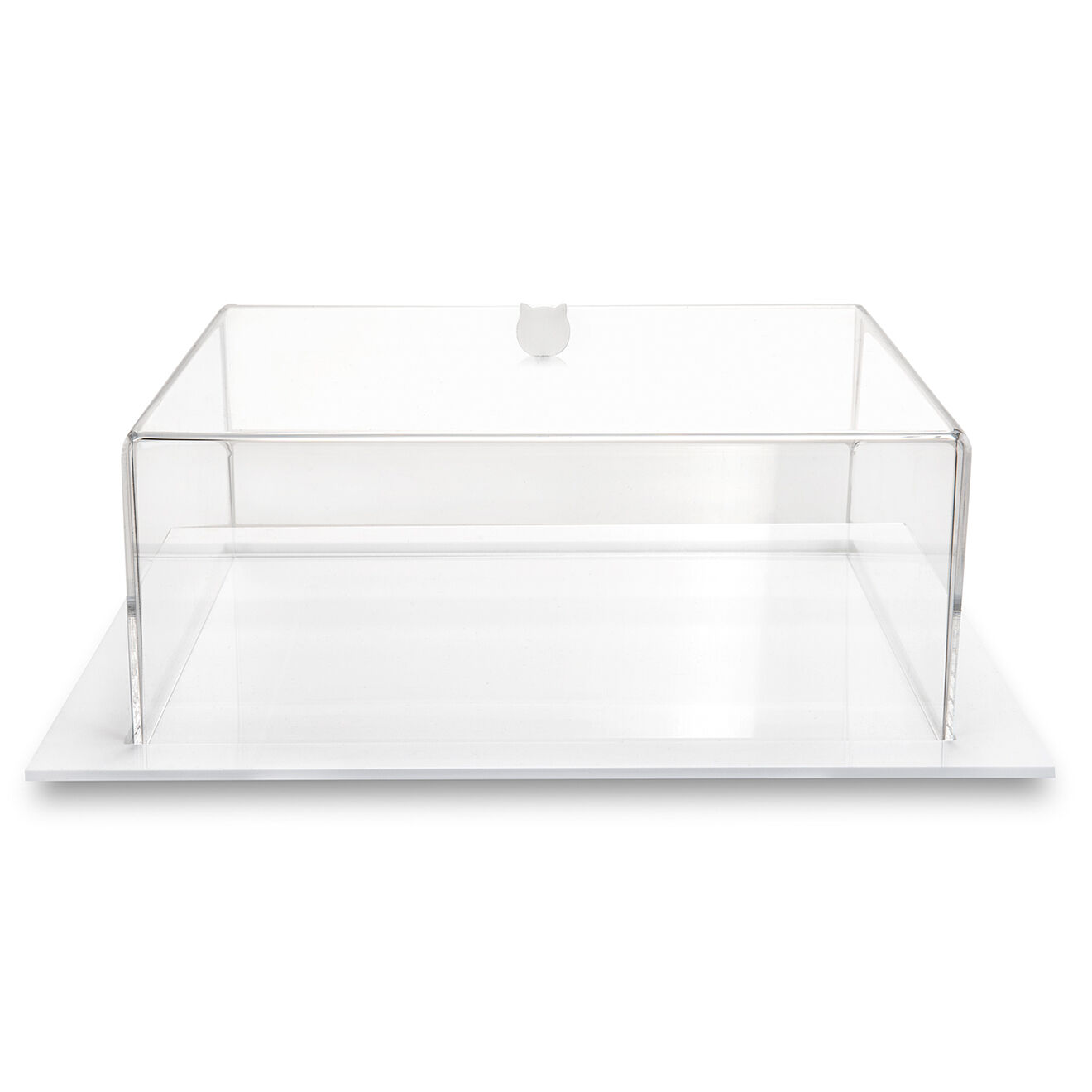 Iplex Porte-gâteau grand format bon ton transparent/blanc - 36x36x13.5 cm