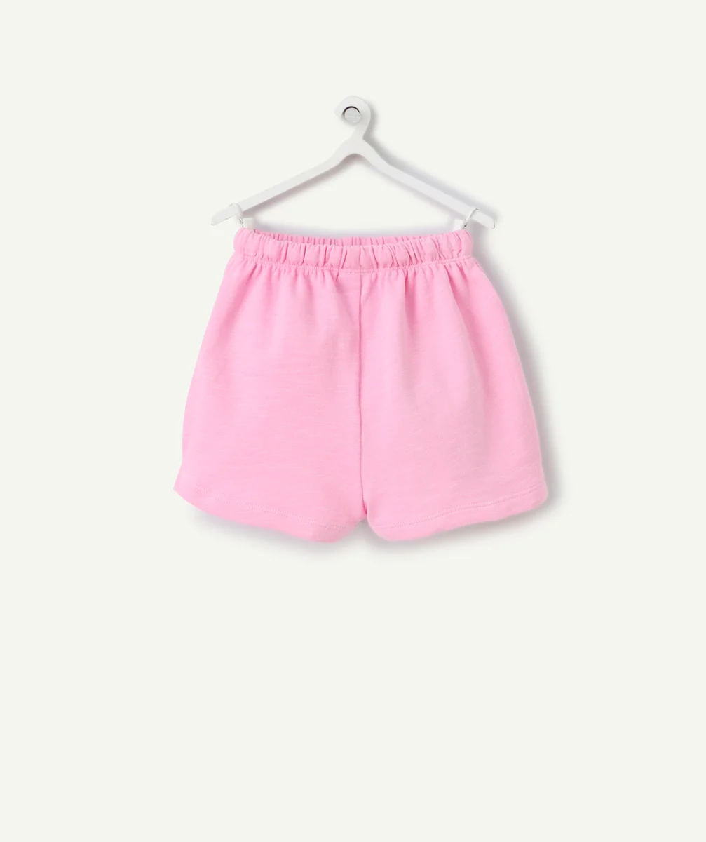 short bébé fille en coton biologique rose