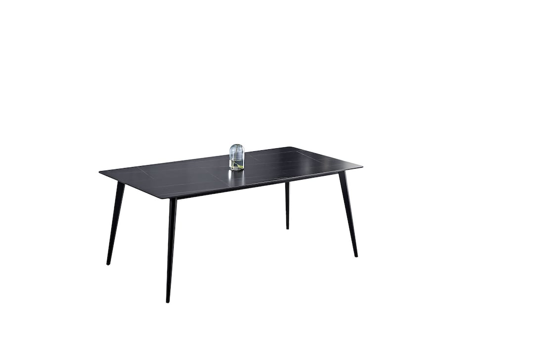 Esstisch CLEVELAND Tischplatte Keramik schwarz matt 160 x 90 cm