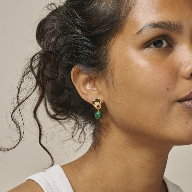 ENAMEL Copenhagen Earrings, Aida Petrol green