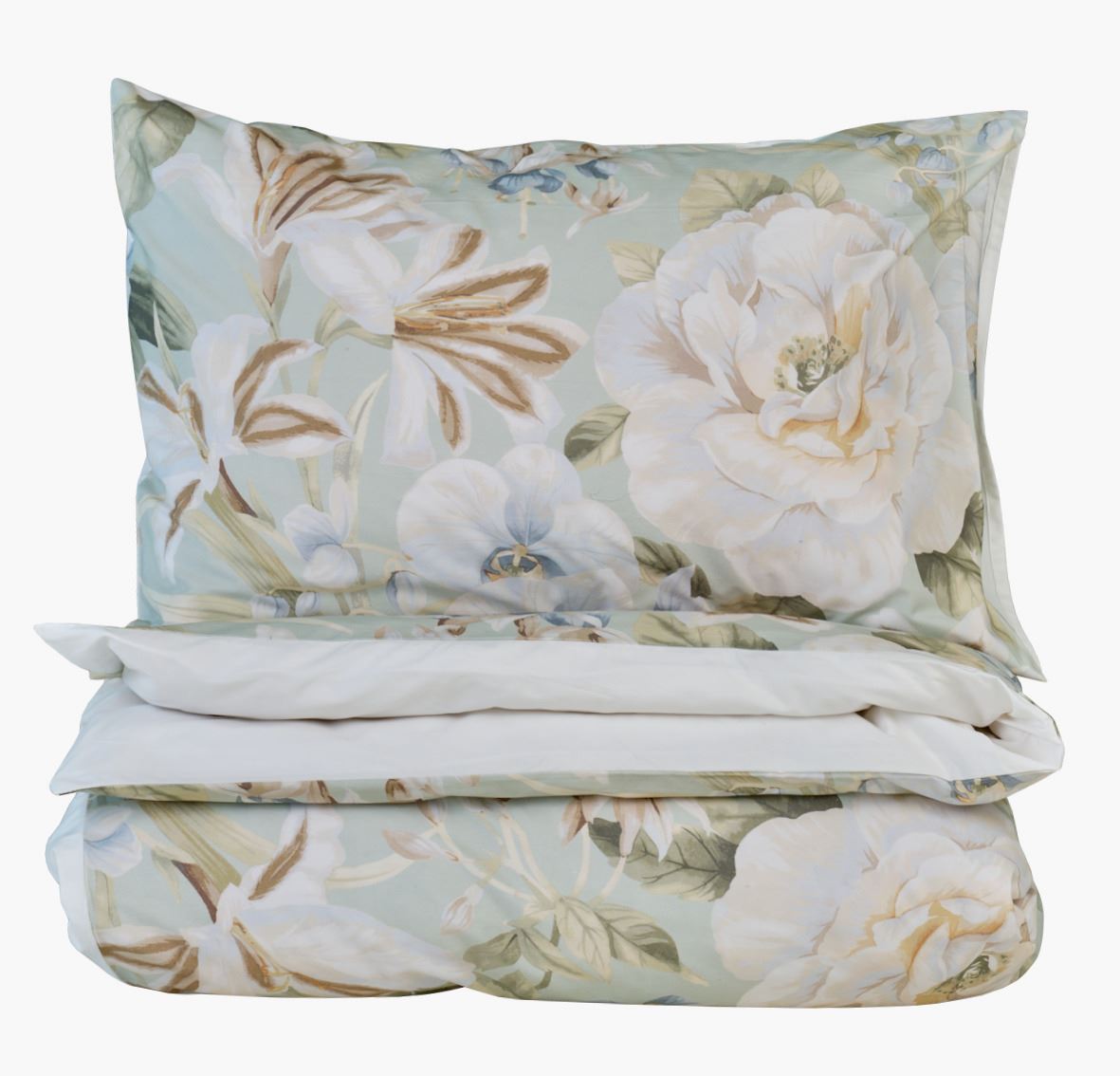 Percale sengesett multi grønn - 200x220 cm