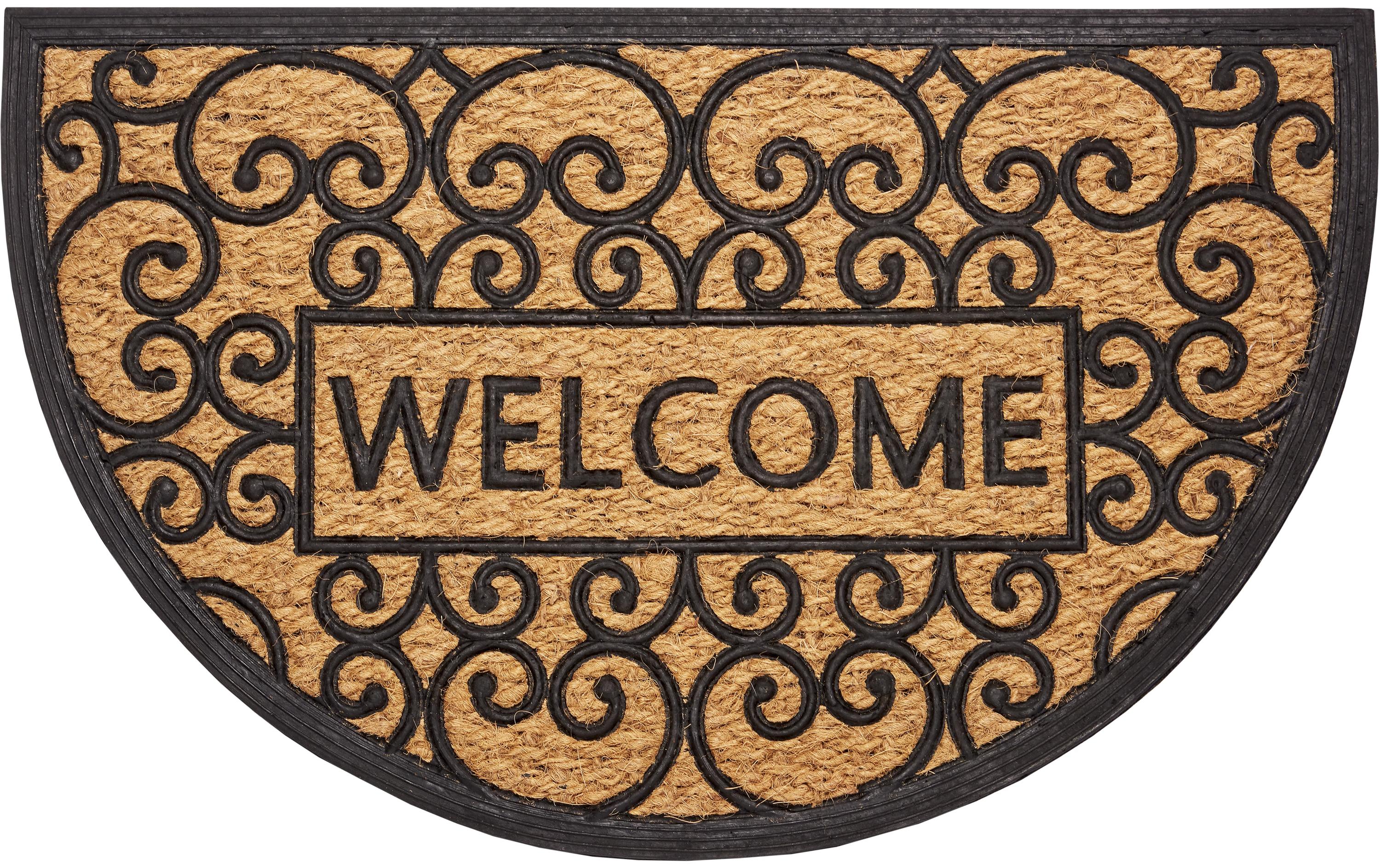 Fussmatte Welcome 45 cm x 75 cm, Braun/SchwarzRutschfeste Türmatte
