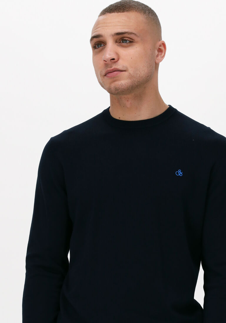 SCOTCH & SODA donkerblauwe scotch & soda trui classic crewneck pullover
