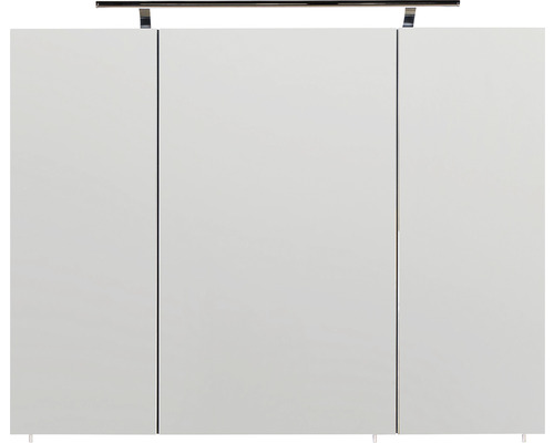 Marlin badkamerspiegelkast, 90 x 17,5 x 74 cm, hoogglans wit, 3-deurs, LED, IP20