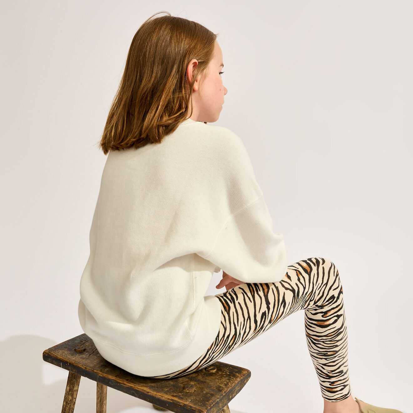 Bellerose Sweat Fadem imprimé blanc