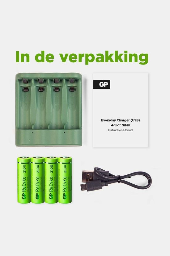 GP Batteries GP Batteries USB Battery Charger B421 4X Recyko AA 2100 mAh