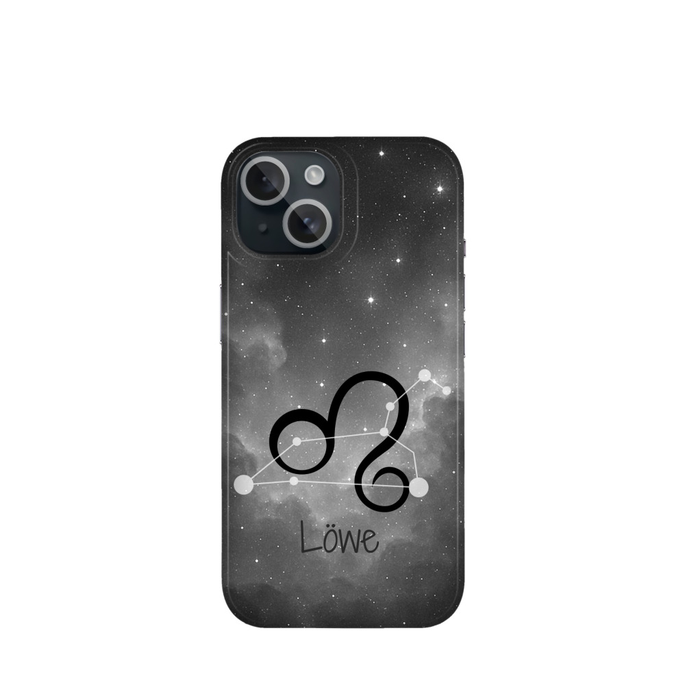iPhone 15 Kunststoff Hülle Löwe 4 - Grau