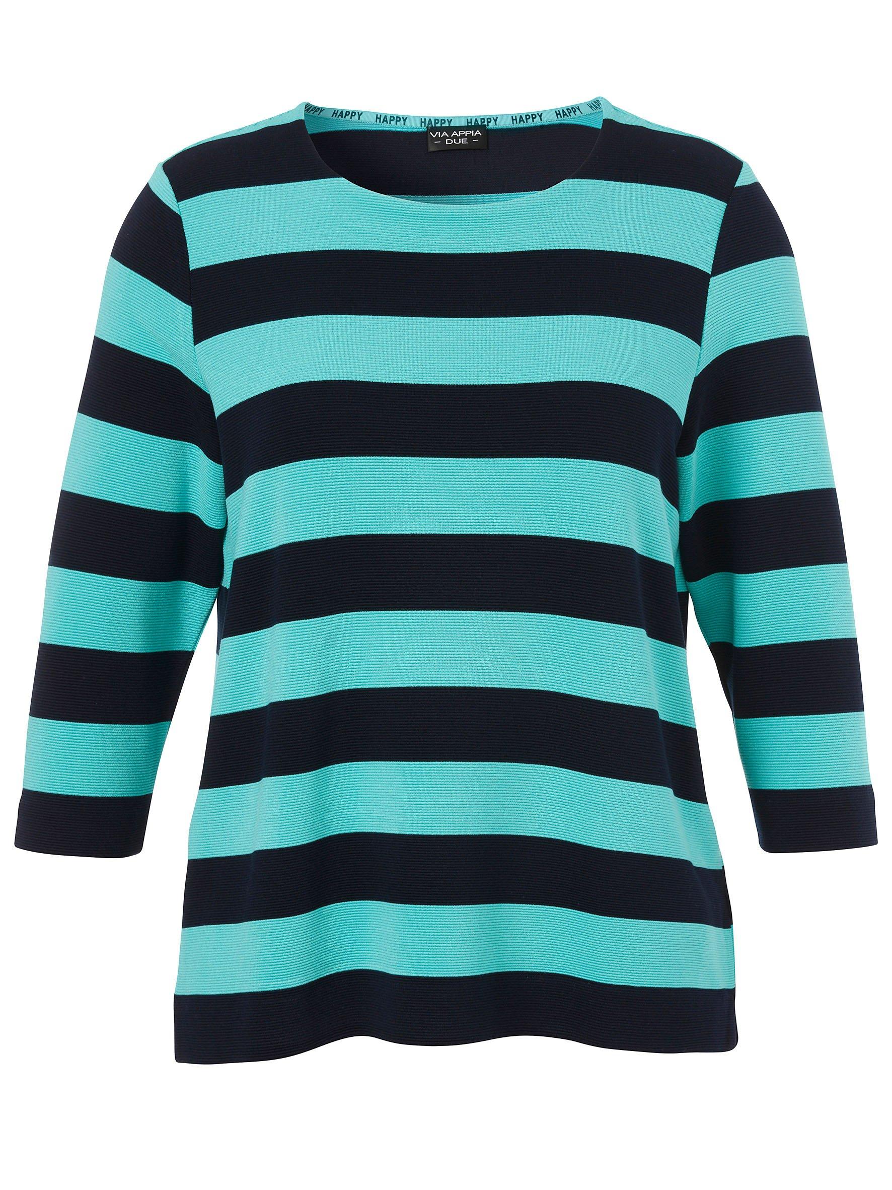 Sweatshirt mit breiten Streifen und 3/4-Arm
