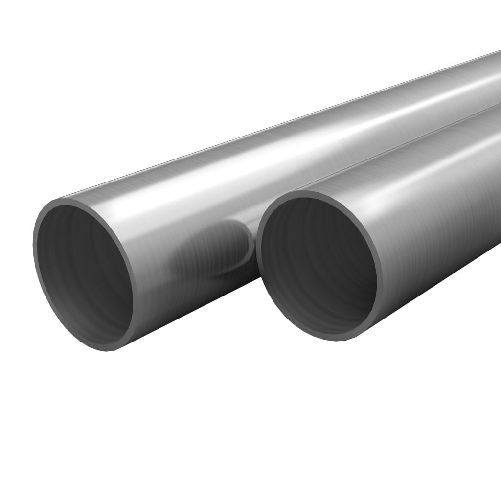 vidaXL RVS Buizen, 2 stuks, Rond, V2A, 2 m, Ø42x1,8 mm