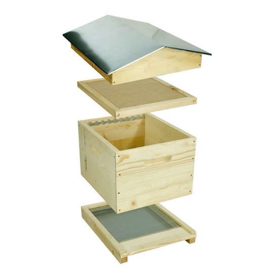 Ruche dadant 10 cadres avec toit chalet : L67xl54xH49cm