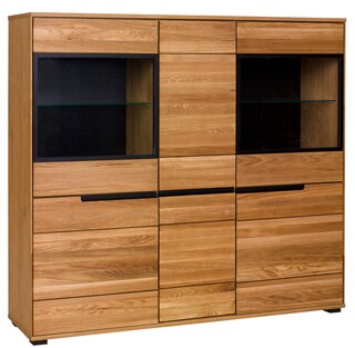 Highboard Lola 162 x 152 cm Eiche teilmassiv furniert