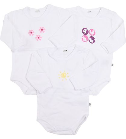 Pippi Body L/æ - 1 st. - Gemischt - Weiß m. Mädchen Print