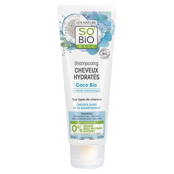 Shampoo Hidratante So'Bio Étic com Coco e Ácido Hialurônico Orgânico 250ml