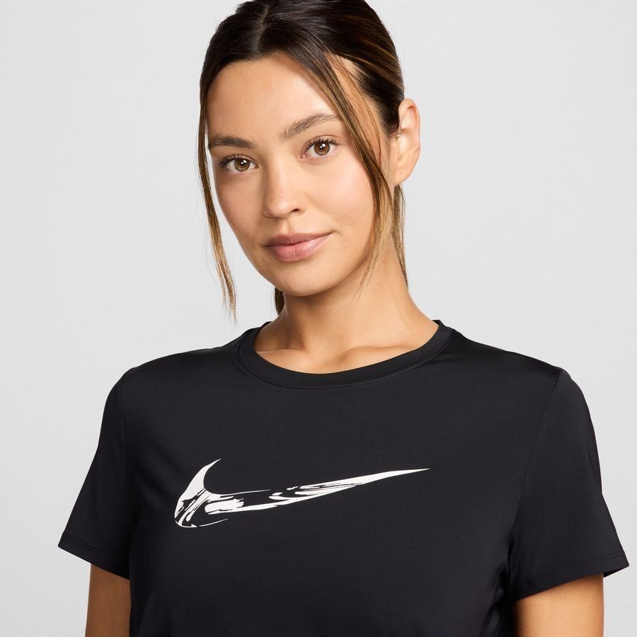 Nike T-shirt Running Dri-FIT One Swoosh - Noir/Blanc Femme