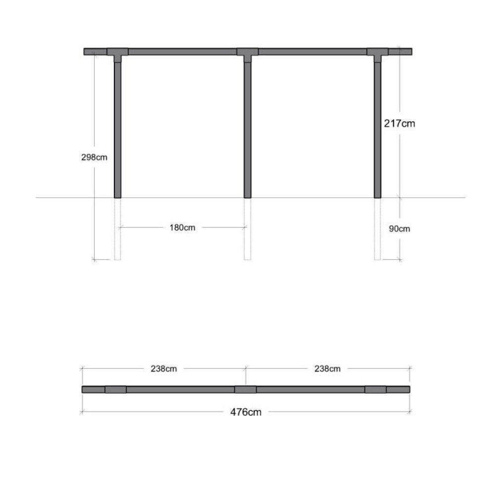 PERGOLA PLUS CUBIS ENKEL 2 MODULER SVART
